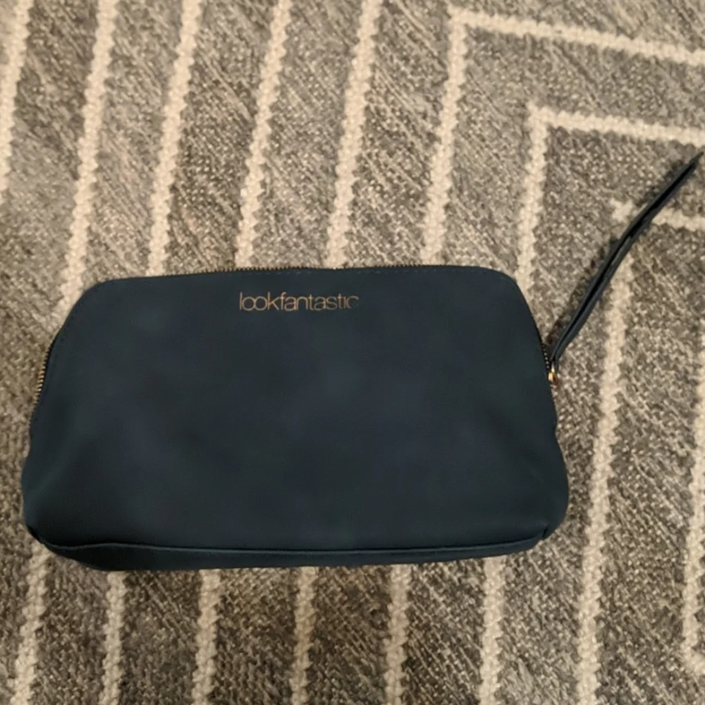 NWT Dark Blue Vegan Suede/Textured Makeup Case